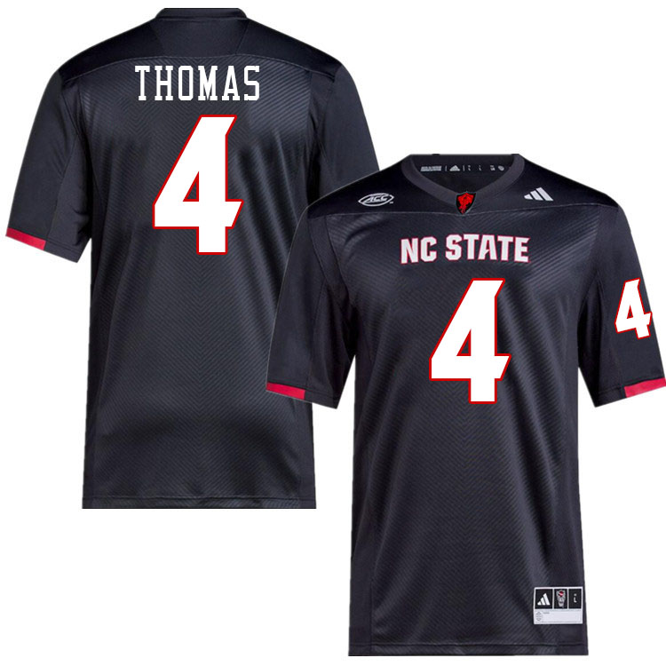 NC State Wolfpack #4 Tra Thomas College Football Jerseys Stitched-Black